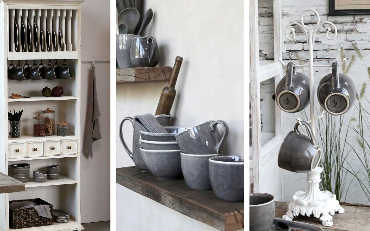 Konyhai tárolási megoldások vintage stílusban