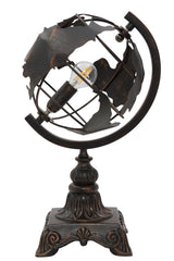Globe antik bronz asztali lámpa földgömb dizájnnal – vintage stílus Mauro Ferretti
