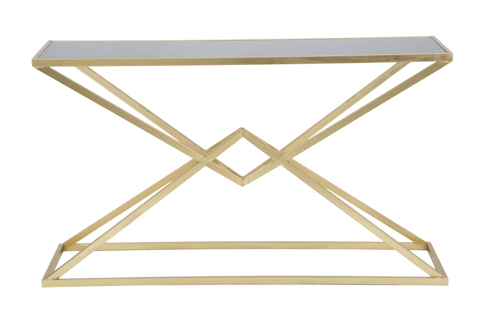 Luxurio arany design konzolasztal fekete üveg asztallappal 130 cm Konzolasztal Mauro Ferretti