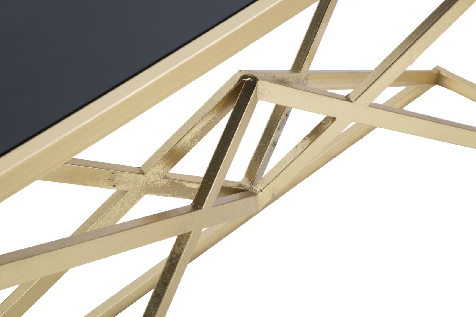 Luxurio arany design konzolasztal fekete üveg asztallappal 130 cm Konzolasztal Mauro Ferretti