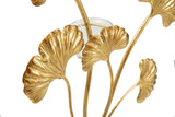 Arany ginkgo leveles fém gyertyatartó 44 cm Gyertyatartó Mauro Ferretti