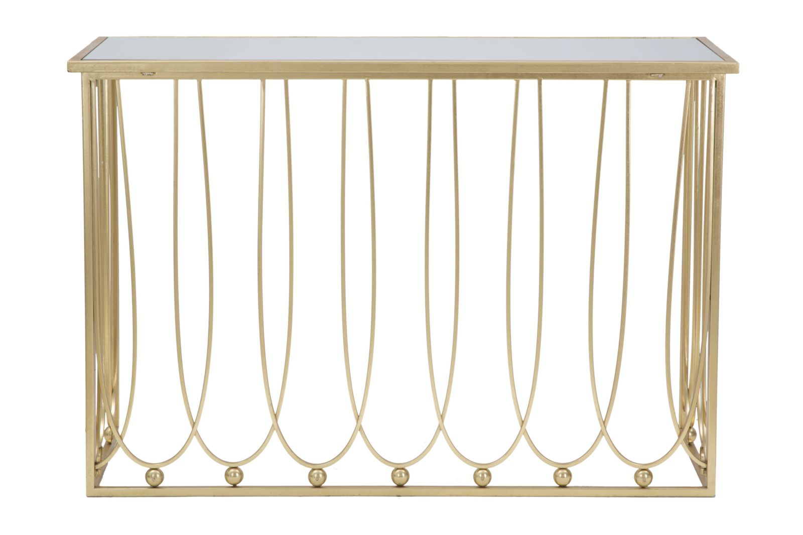 Esmée arany design konzolasztal tükrös asztallappal 120 cm Konzolasztal Mauro Ferretti