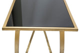 Arany design konzolasztal fekete üveglappal 120 cm Konzolasztal Mauro Ferretti