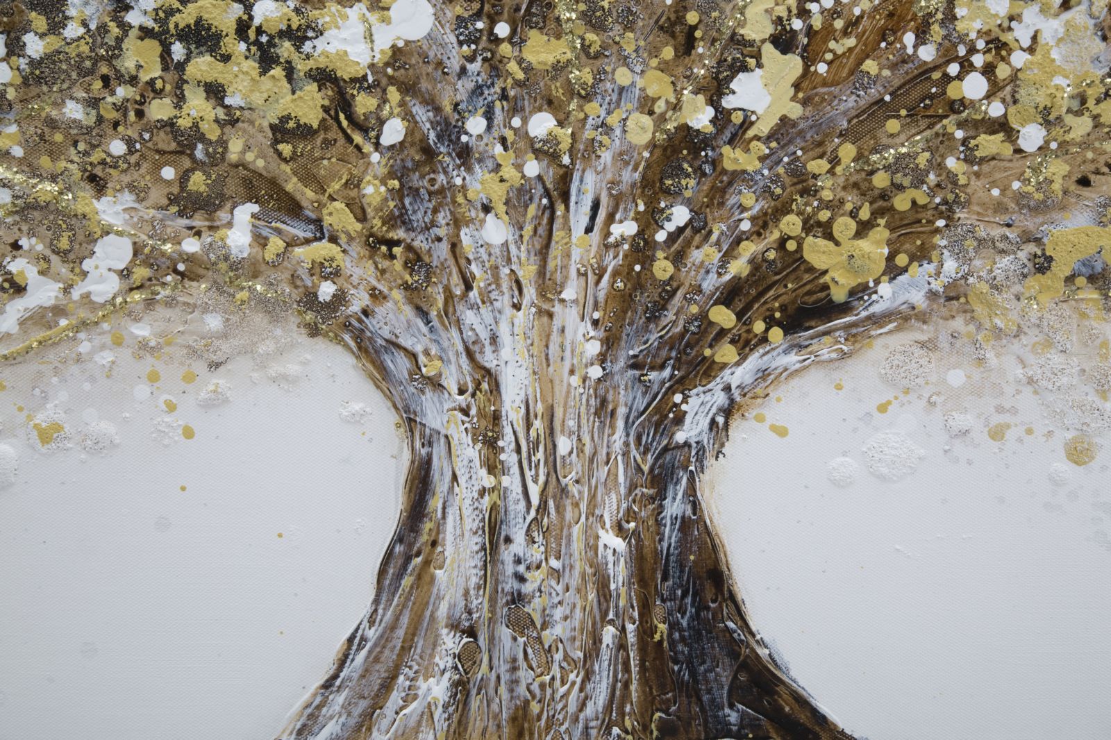 Kézzel Festett Modern Falikép – Arany Fa Motívummal, Vászonkép 180×60 cm Falikép Mauro Ferretti