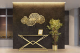 Luxurio arany design konzolasztal fekete üveg asztallappal 130 cm Konzolasztal Mauro Ferretti