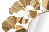 Glamour arany keretes kerek fali tükör 81 cm Leaves Fali tükör Mauro Ferretti