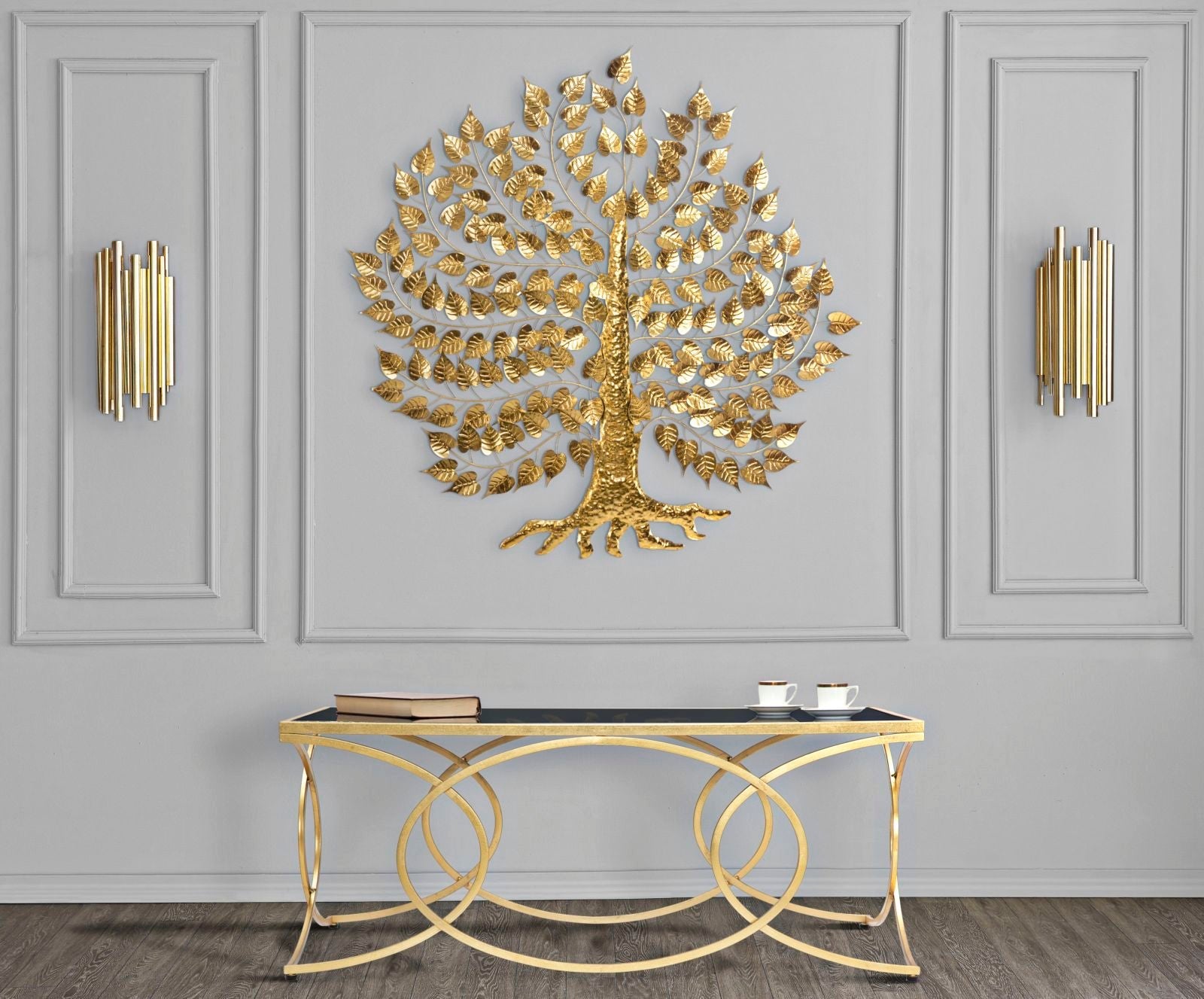 Jewel arany színű design dohányzóasztal 110 cm Asztal Mauro Ferretti