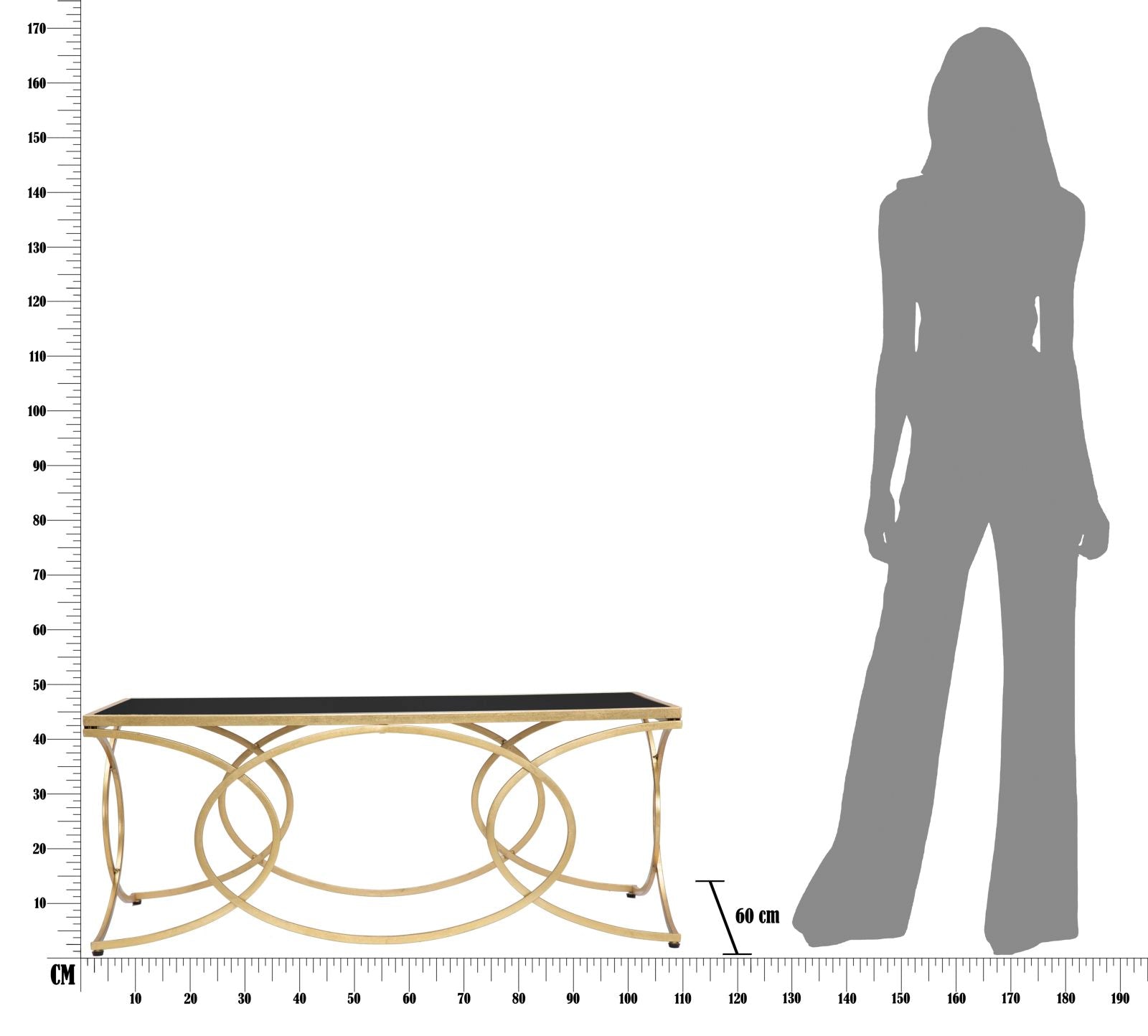 Jewel arany színű design dohányzóasztal 110 cm Asztal Mauro Ferretti