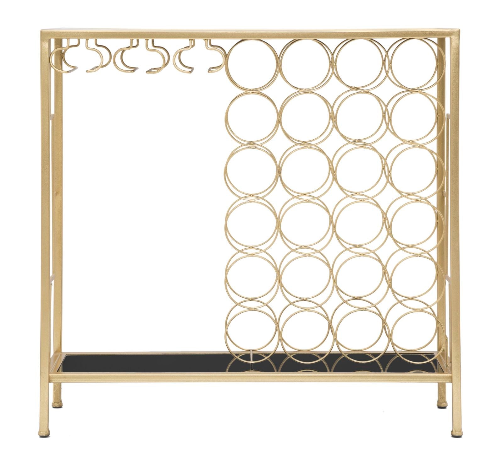 Golden Sun arany színű design konzolasztal palacktartóval Konzolasztal Mauro Ferretti