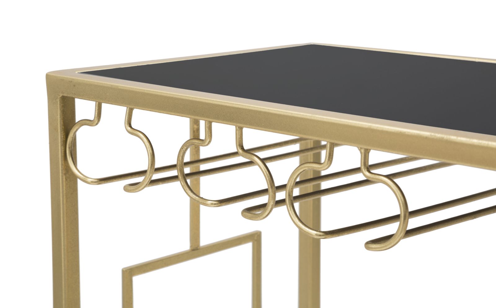 Golden Sun arany színű design konzolasztal palacktartóval Konzolasztal Mauro Ferretti