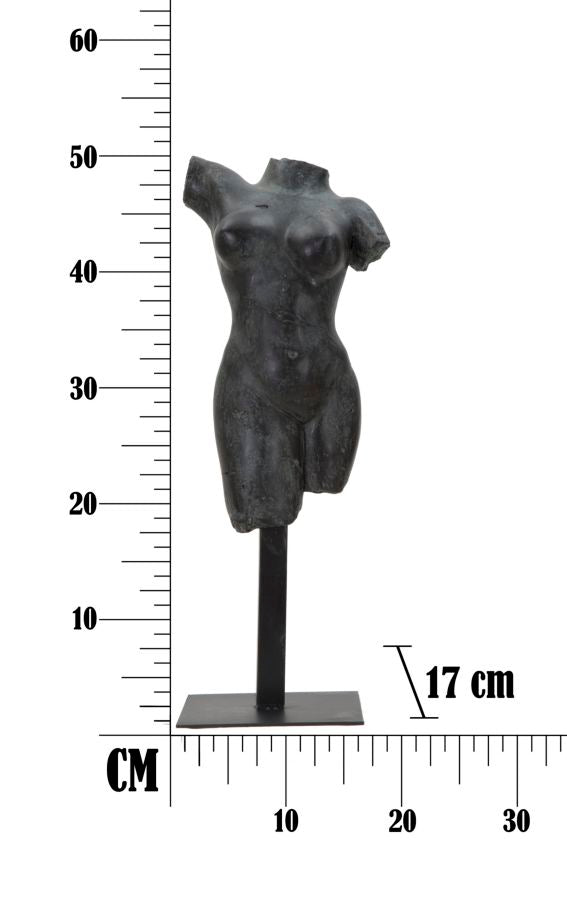 Antik fekete női torzó szobor talapzaton 50 cm Dekorációs figura Mauro Ferretti