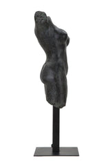 Antik fekete női torzó szobor talapzaton 50 cm Dekorációs figura Mauro Ferretti