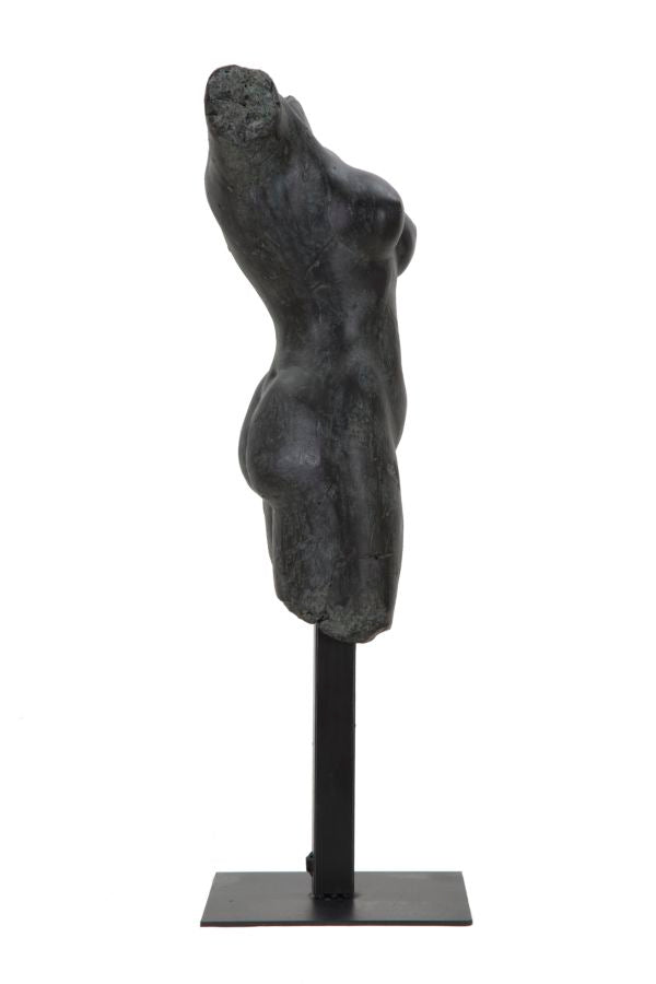 Antik fekete női torzó szobor talapzaton 50 cm Dekorációs figura Mauro Ferretti