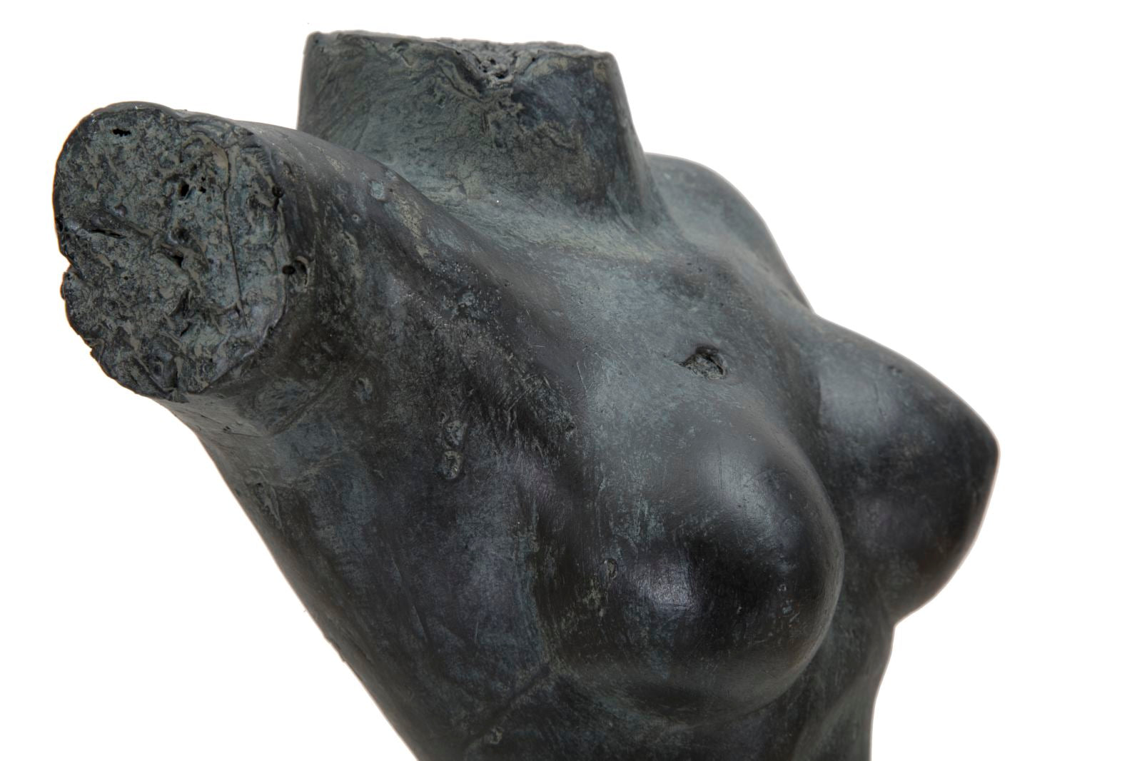 Antik fekete női torzó szobor talapzaton 50 cm Dekorációs figura Mauro Ferretti