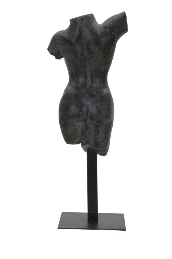 Antik fekete női torzó szobor talapzaton 50 cm Dekorációs figura Mauro Ferretti