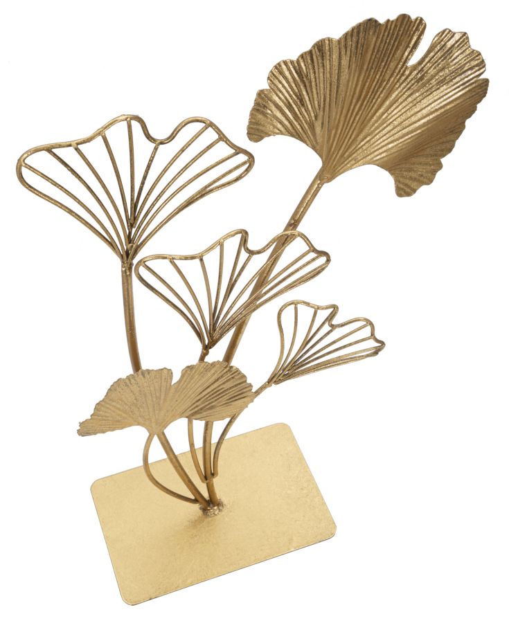 Arany ginkgo levél dekoráció álló 26X11,5X44,5 cm Dekorációs figura Mauro Ferretti