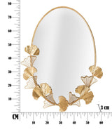 Ginkgo leveles arany keretes ovális fali tükör 78 cm Fali tükör Mauro Ferretti