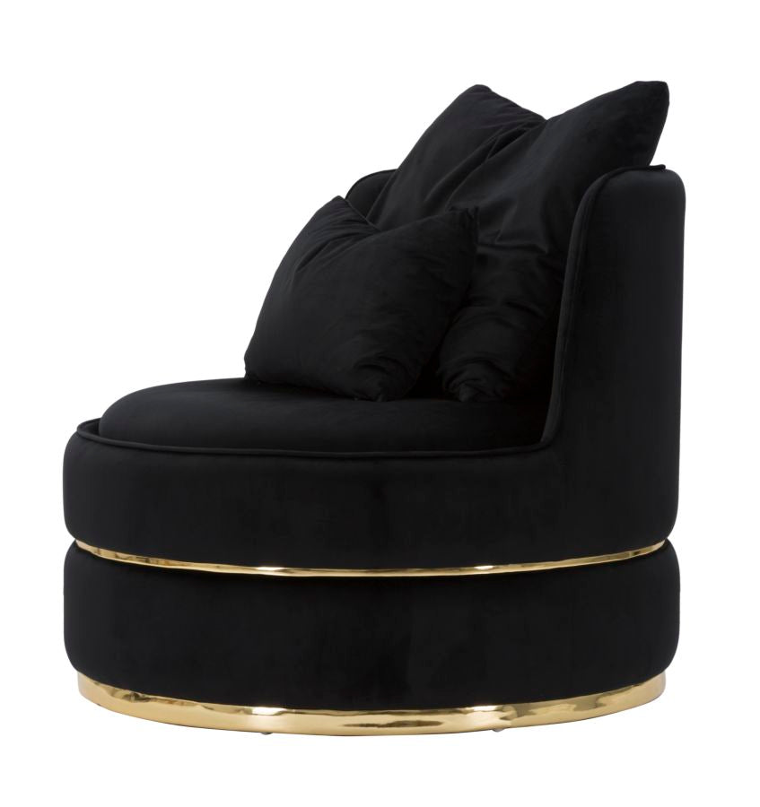 Maëlle modern fekete design fotel arany dekorral Fotel Mauro Ferretti