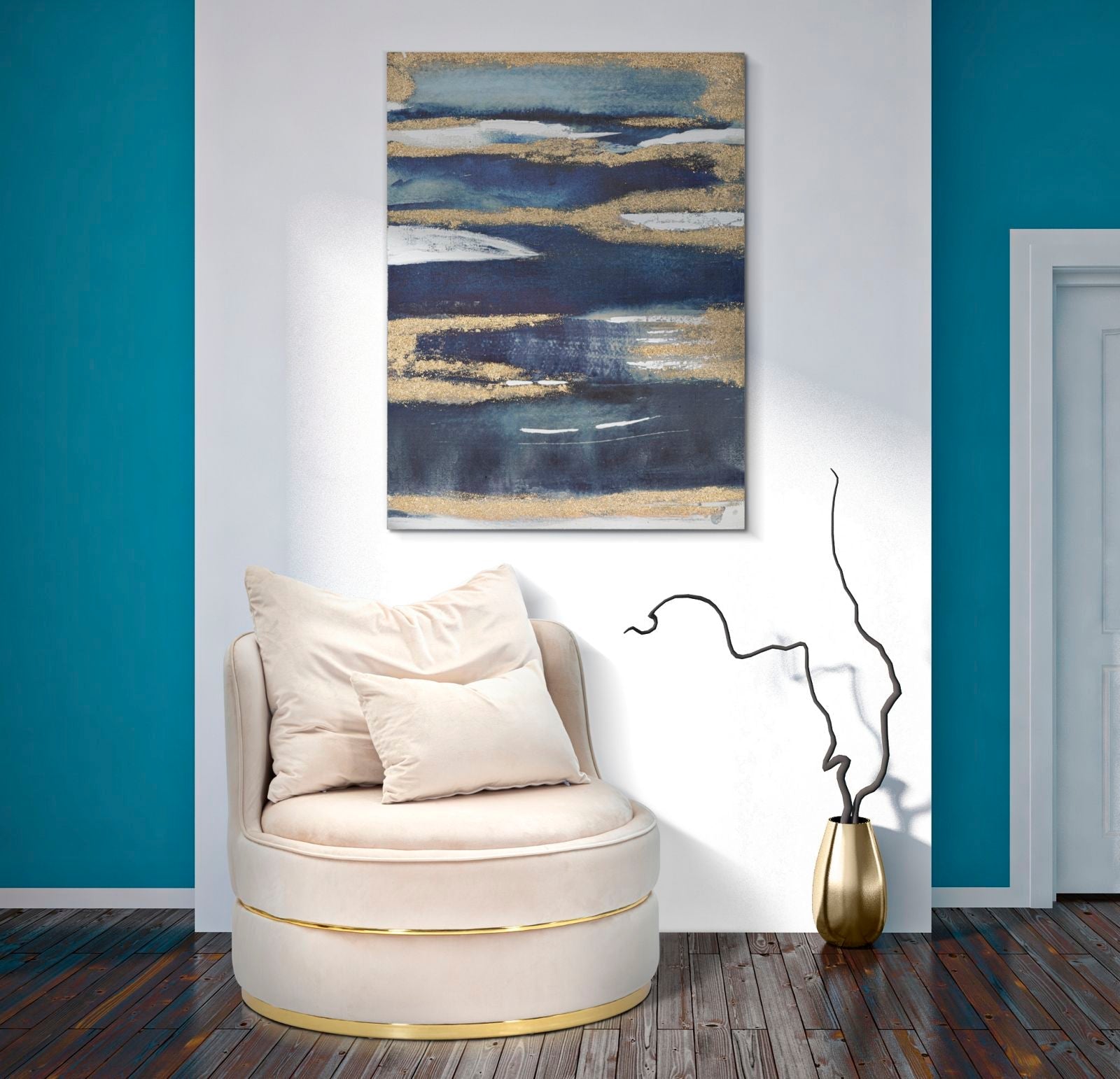 Solange Modern design fotel arany lábazattal Fotel Mauro Ferretti