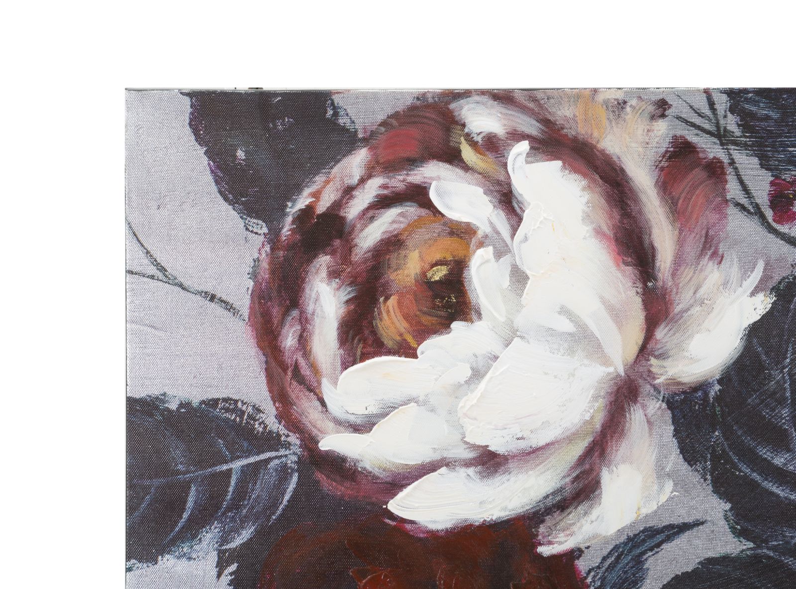 Sötét Hátteres Virágos Falikép – Vörös és Fehér Peóniák, Vászonkép 120×60 cm Falikép Mauro Ferretti