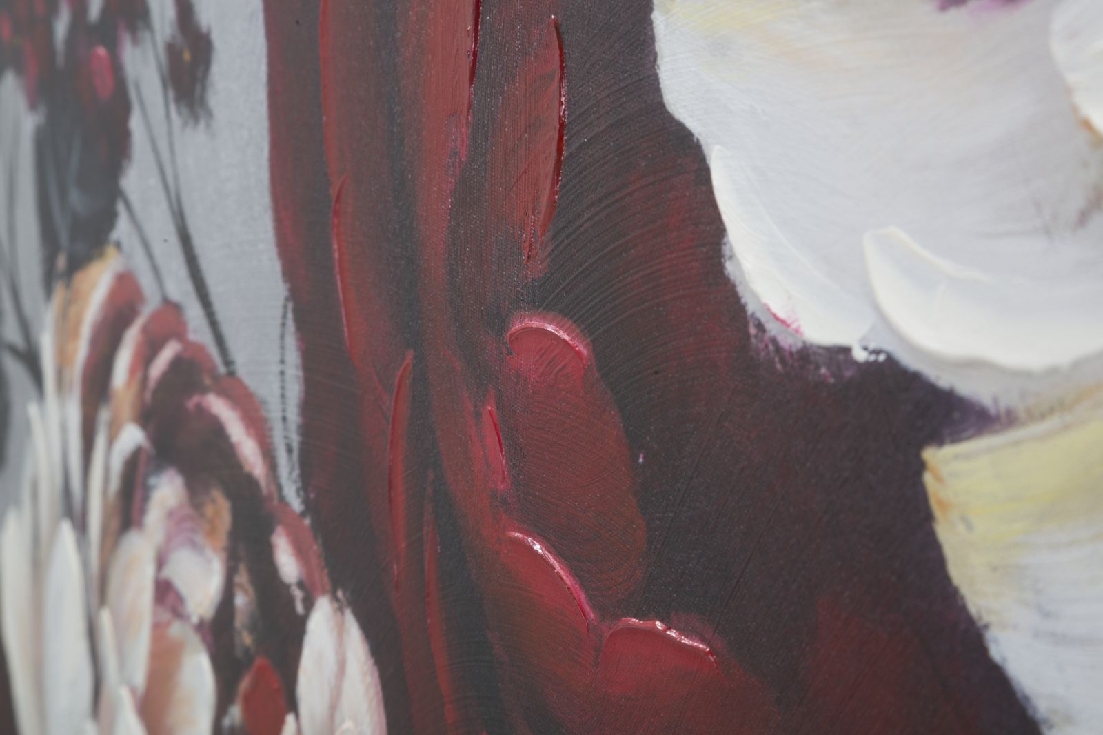 Virágos Falikép Vörös és Fehér Peóniákkal – Vászonkép 150×76 cm Falikép Mauro Ferretti