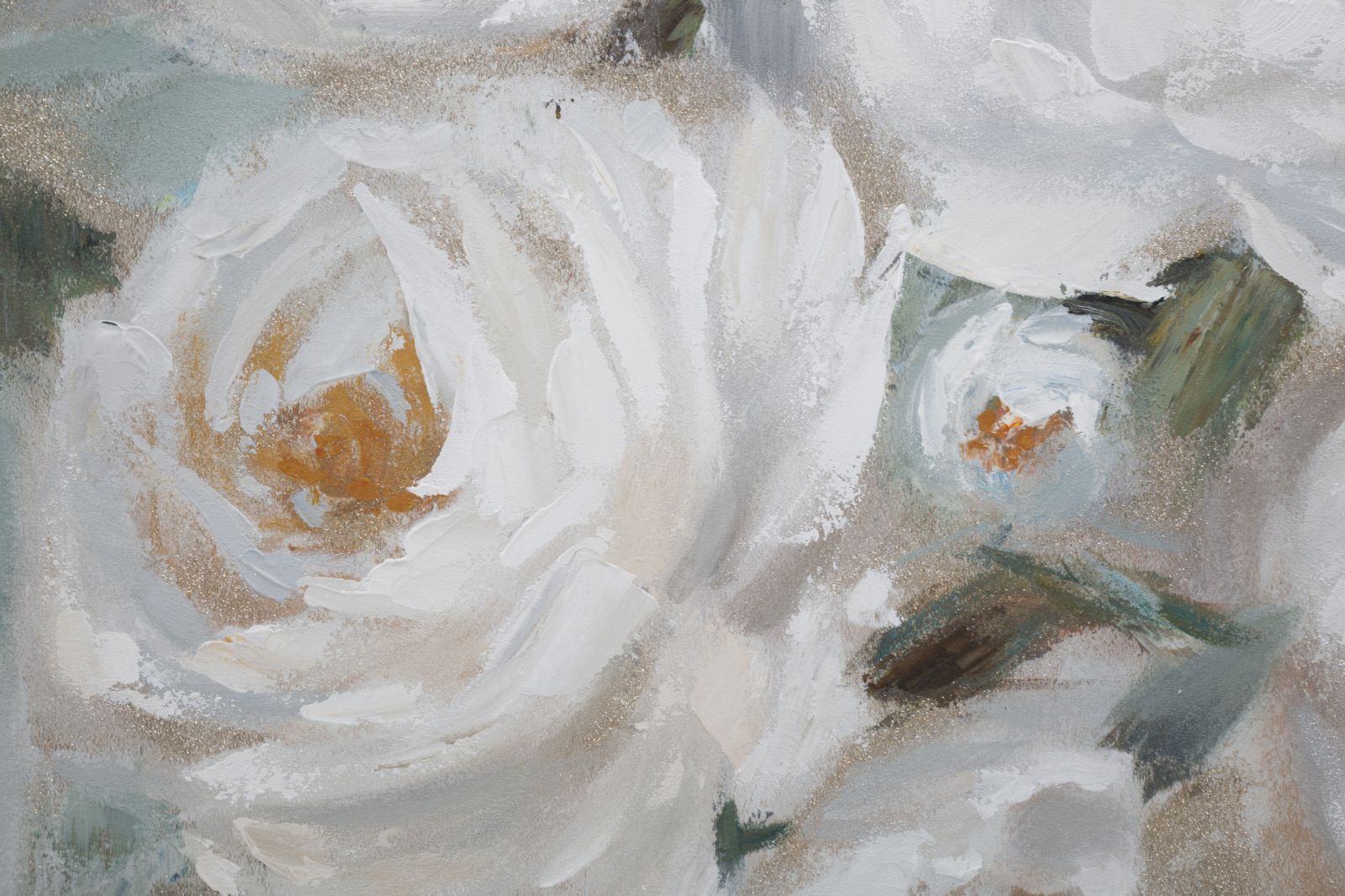 Krém Virágos Falikép – Pasztell Fehér Virág Motívum, Vászonkép 80×100 cm Falikép Mauro Ferretti