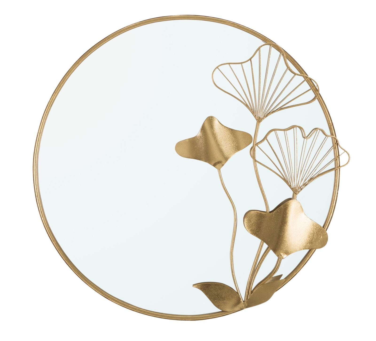 Ginkgo leveles arany keretes kerek fali tükör 75 cm Fali tükör Mauro Ferretti