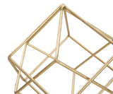 Geometrikus arany kocka dekoráció márvány talppa 16X18X41,5 cm Dekorációs figura Mauro Ferretti