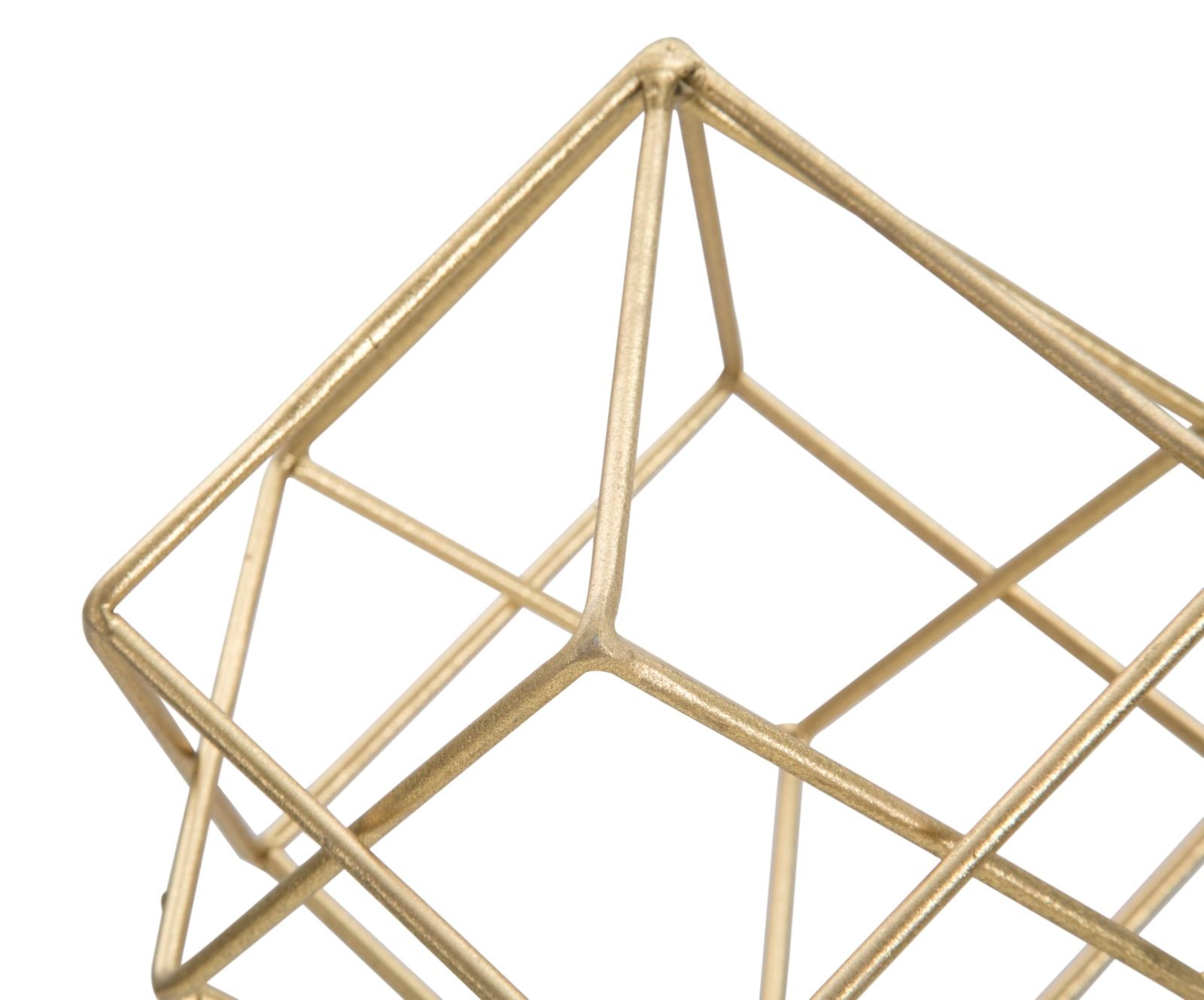Geometrikus arany kocka dekoráció márvány talppa 16X18X41,5 cm Dekorációs figura Mauro Ferretti