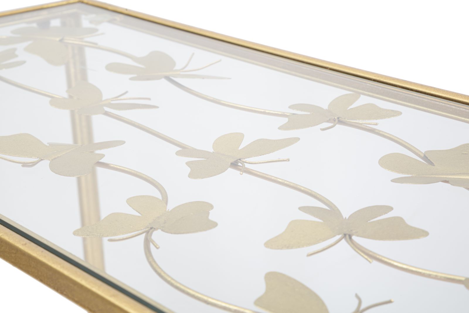 Papillon arany színű design konzolasztal pillangós dekorral Konzolasztal Mauro Ferretti