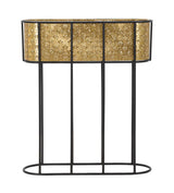 Modern Ovális virágtartó állvány fekete arany 60X20X70 cm Virágtartó állvány Mauro Ferretti