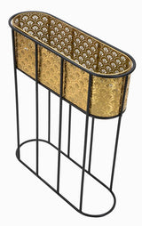 Modern Ovális virágtartó állvány fekete arany 60X20X70 cm Virágtartó állvány Mauro Ferretti