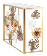 Design arany konzolasztal virágos 113X40X80 cm tükrös Konzolasztal Mauro Ferretti