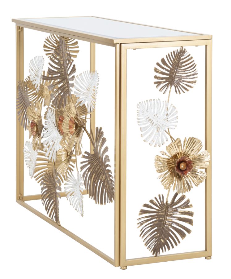 Design arany konzolasztal virágos 113X40X80 cm tükrös Konzolasztal Mauro Ferretti