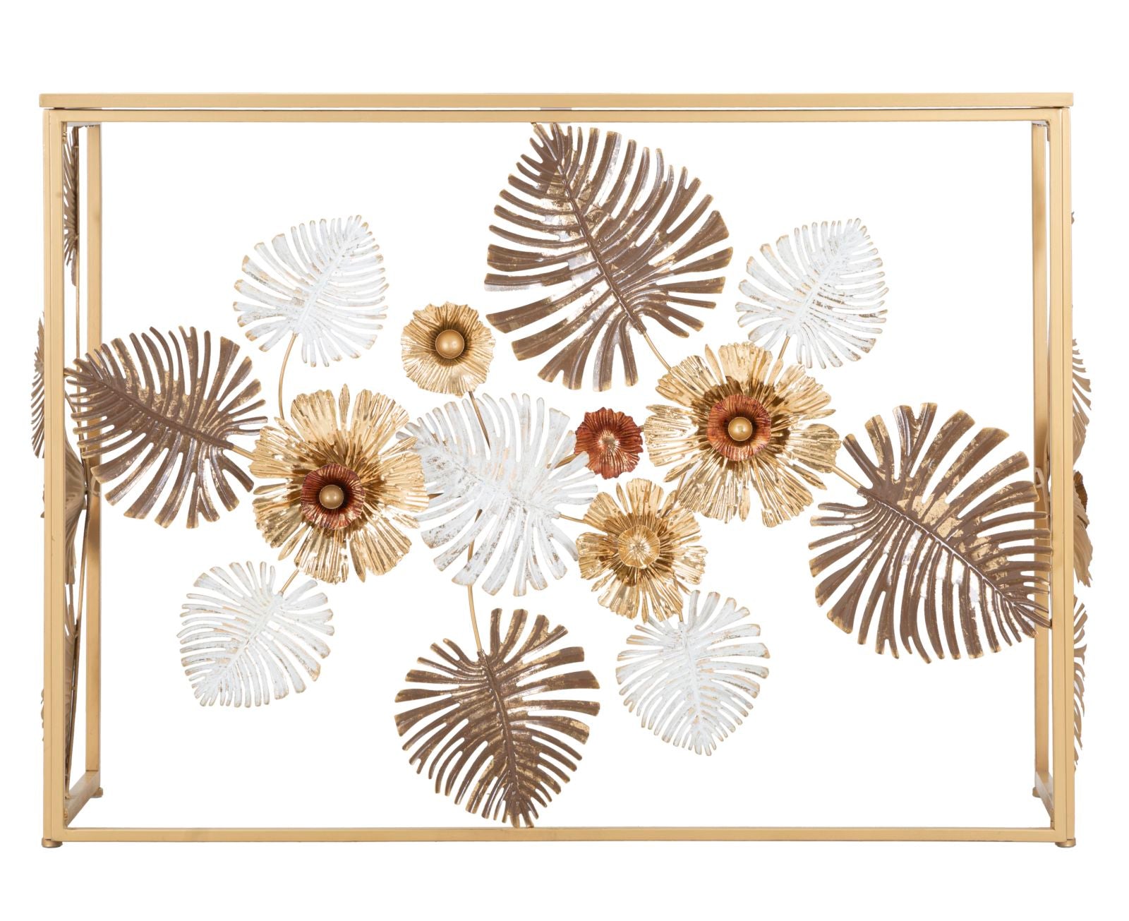 Design arany konzolasztal virágos 113X40X80 cm tükrös Konzolasztal Mauro Ferretti