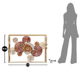 Design arany színes virágos konzolasztal 114X41,5X80 cm tükrös Konzolasztal Mauro Ferretti
