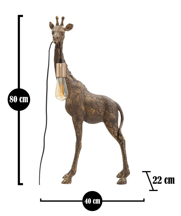Savanna zsiráf design asztali lámpa 80 cm Mauro Ferretti