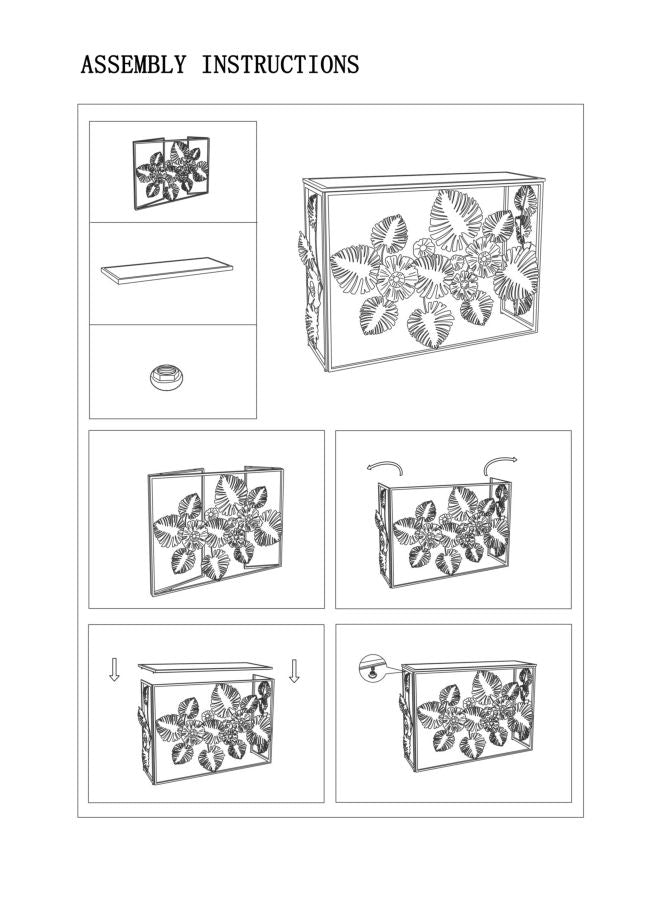 Design arany konzolasztal virágos 113X40X80 cm tükrös Konzolasztal Mauro Ferretti