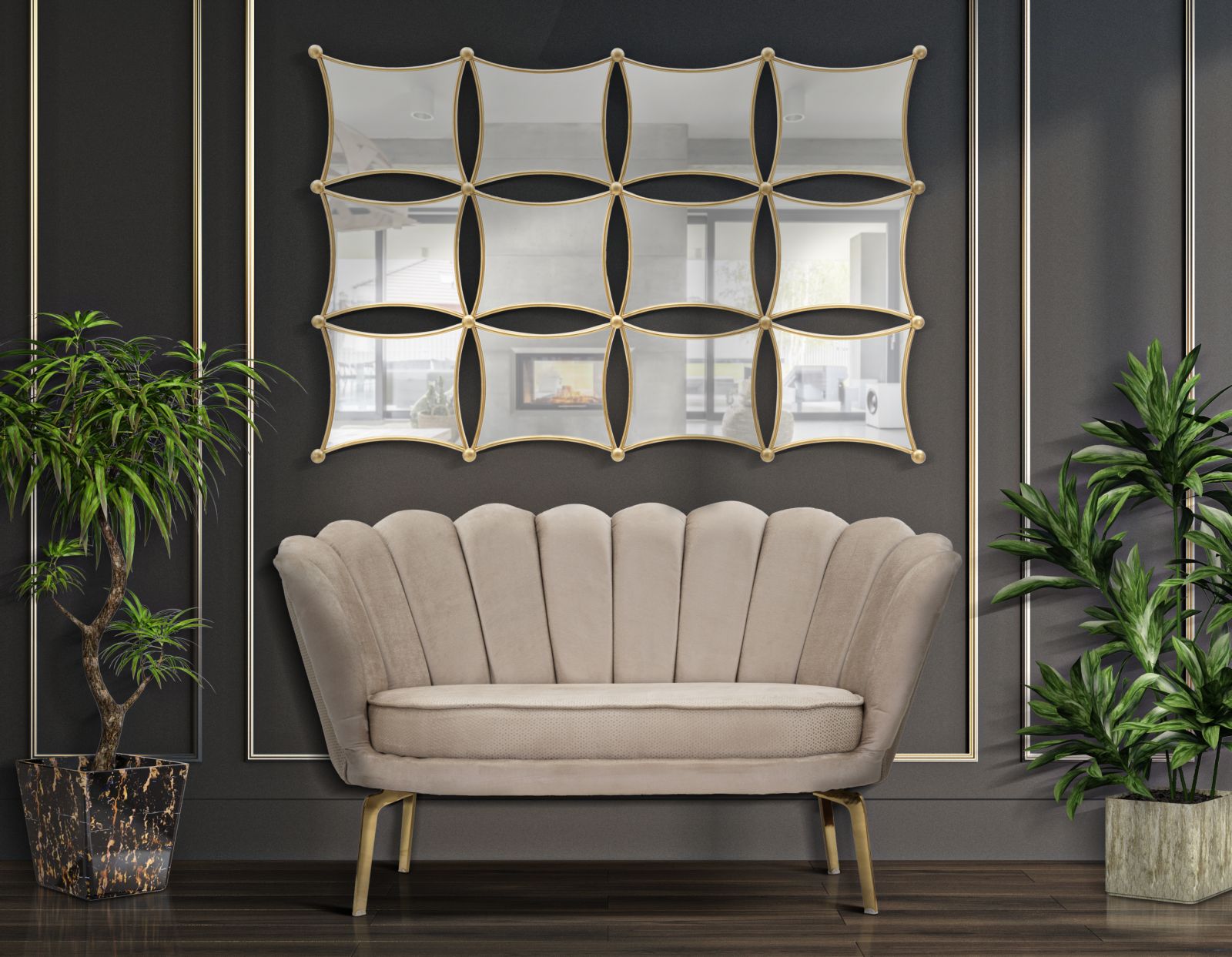 Modern Kanapé VIENNA PLUS krém 136X76X78 cm Kanapé Mauro Ferretti