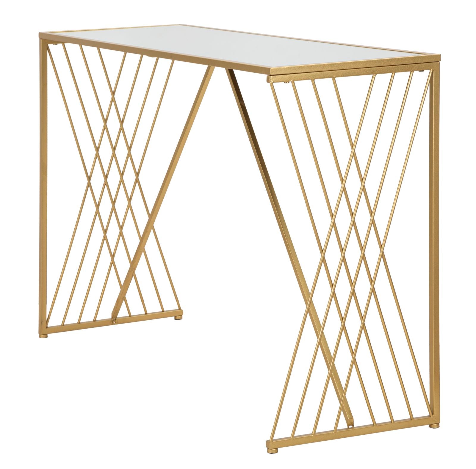 Aurora design arany konzolasztal 120X40X80 cm tükrös Konzolasztal Mauro Ferretti