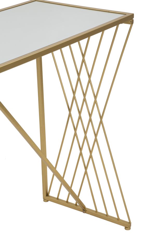 Aurora design arany konzolasztal 120X40X80 cm tükrös Konzolasztal Mauro Ferretti