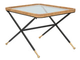 Modern dohányzóasztal Chromatique – barna rattan Dohányzóasztal Mauro Ferretti