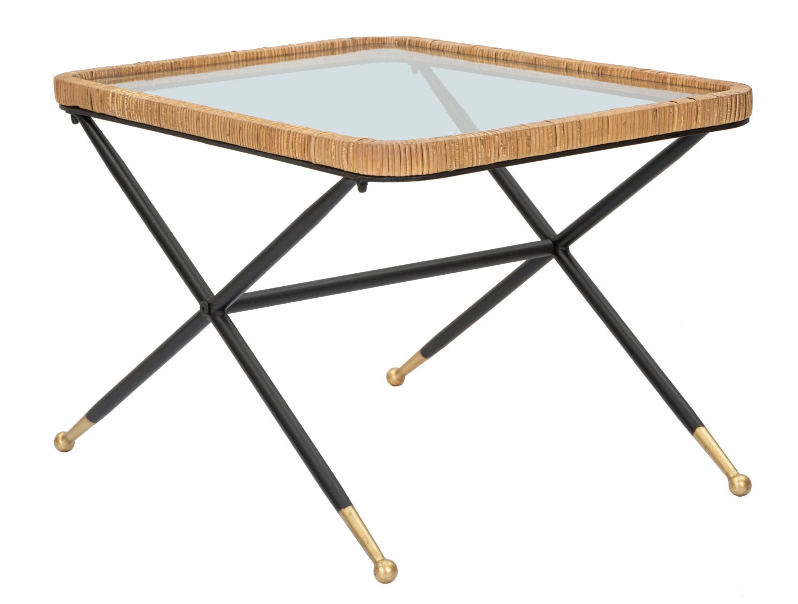 Modern dohányzóasztal Chromatique – barna rattan Dohányzóasztal Mauro Ferretti