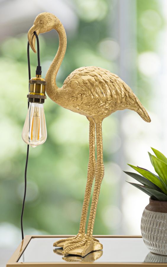 Arany flamingó asztali lámpa 59 cm