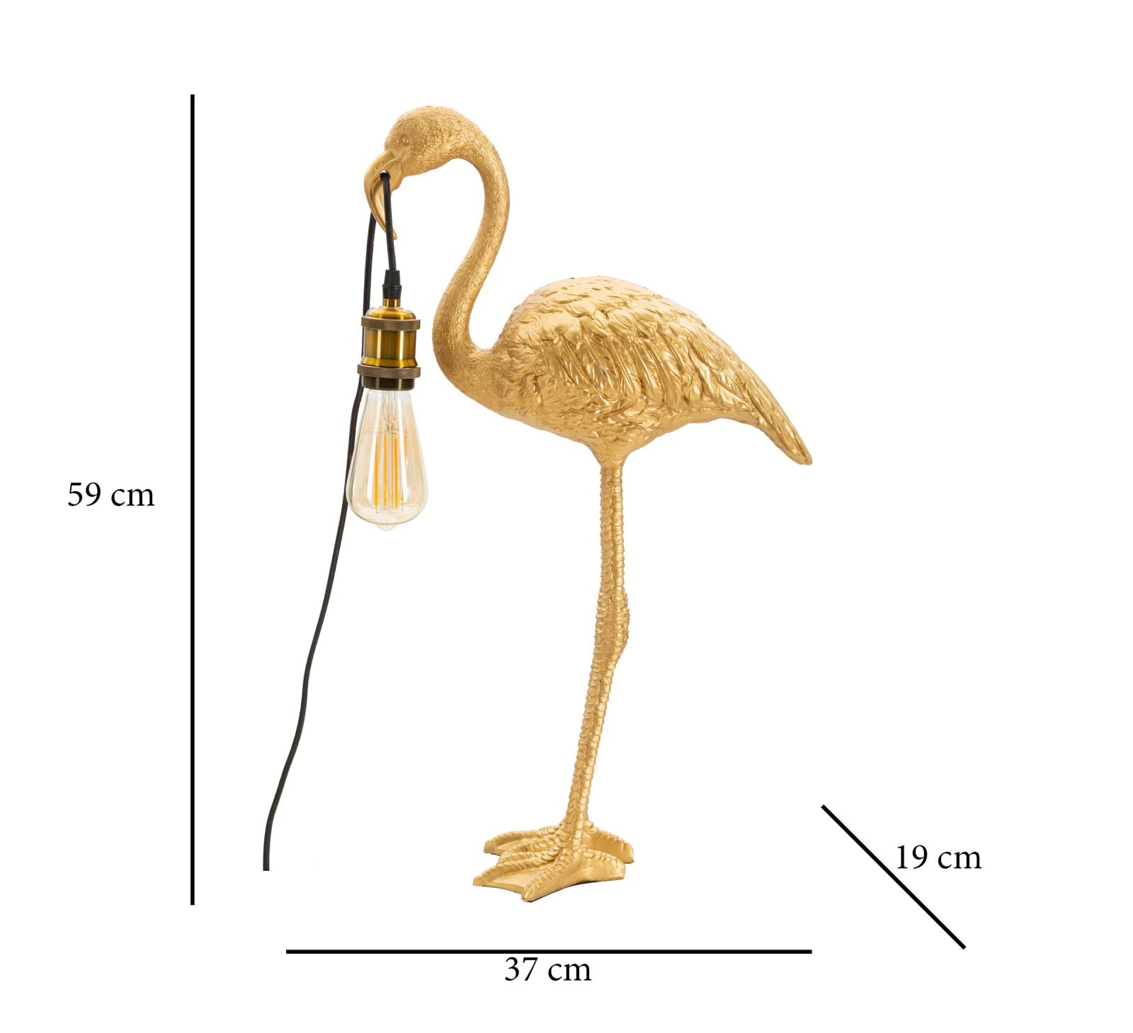Arany flamingó asztali lámpa 59 cm