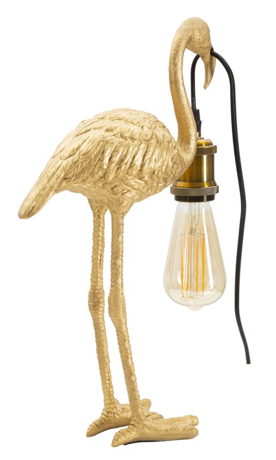 Golden Flamingo asztali lámpa – arany dekor 39 cm Mauro Ferretti