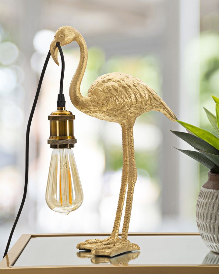 Golden Flamingo asztali lámpa – arany dekor 39 cm Mauro Ferretti
