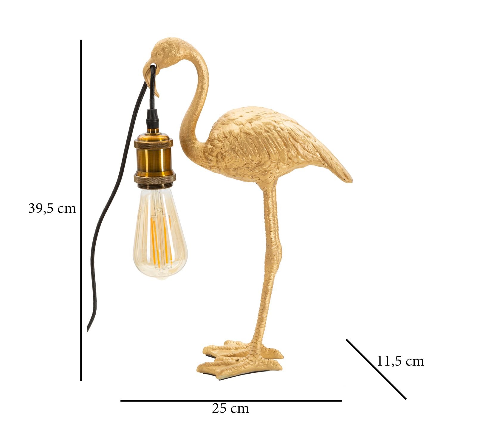 Golden Flamingo asztali lámpa – arany dekor 39 cm Mauro Ferretti