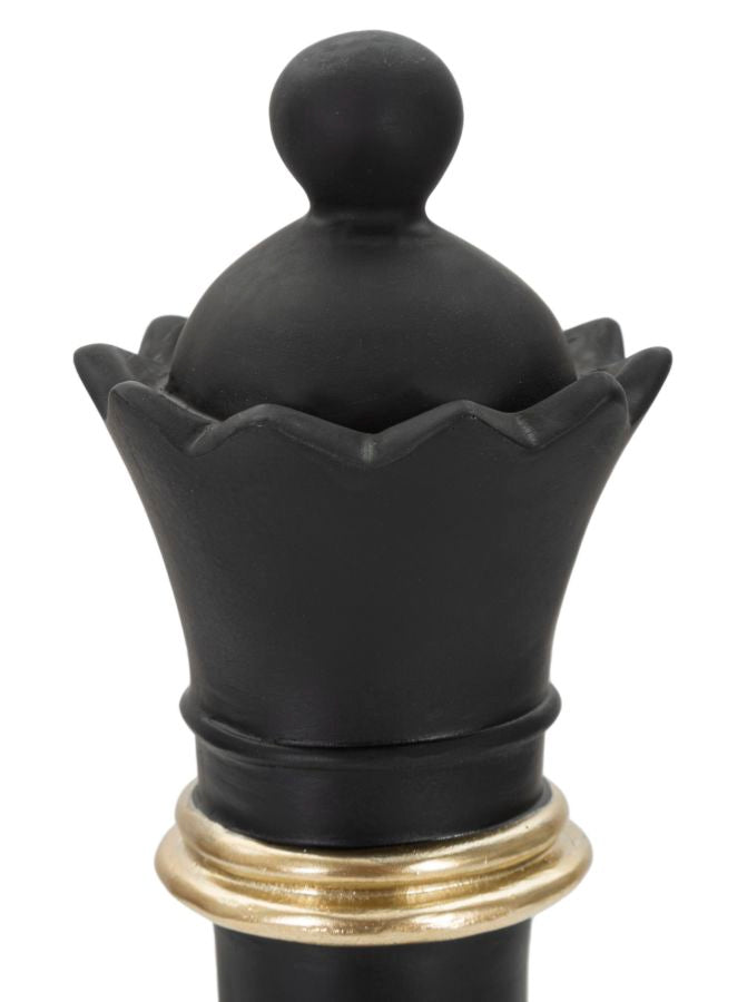 Modern Fekete-arany sakk királynő dekoráció Ø 9X25,5 cm Dekorációs figura Mauro Ferretti