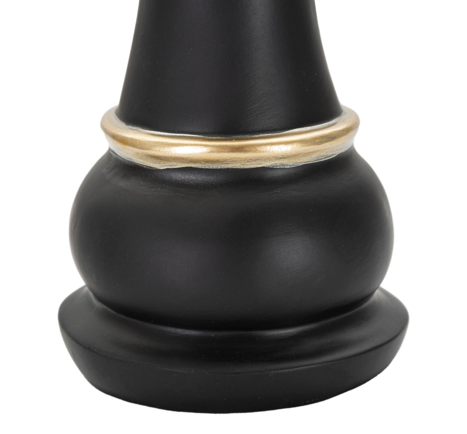 Modern Fekete-arany sakk királynő dekoráció Ø 9X25,5 cm Dekorációs figura Mauro Ferretti